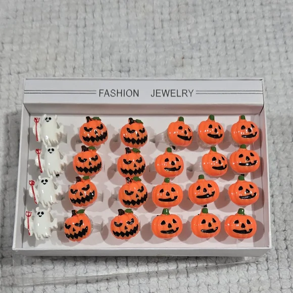Halloween Pumpkin and Ghost Rings - Picture 3 of 3